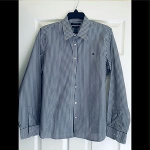 LAUREN, Ralph Lauren Women’s No-Iron Black and White Button Down Blouse Size 12